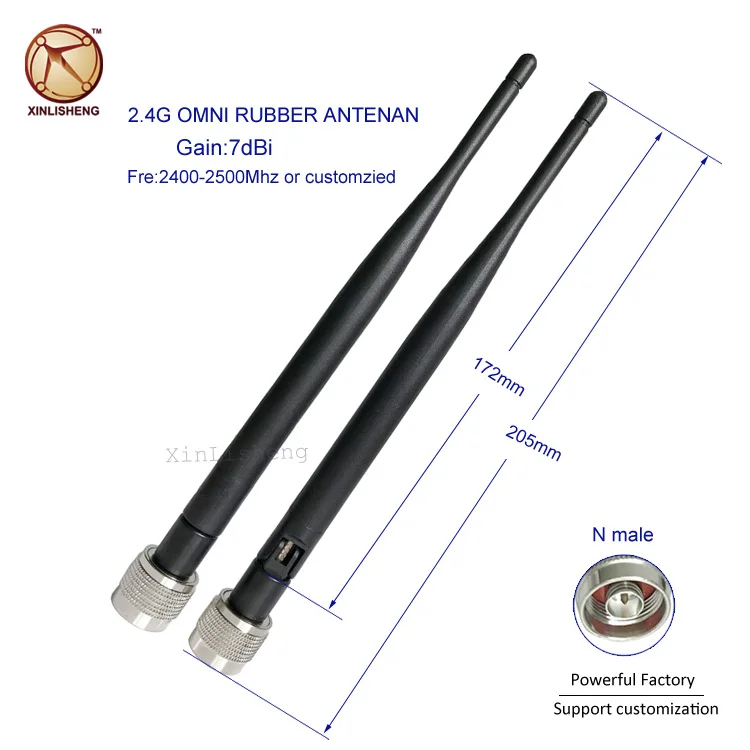 2.4G External WiFi Antenna 7DB High Gain 7dbi WiFi Antenna Omni Directional Antenna with N male RPSMA male