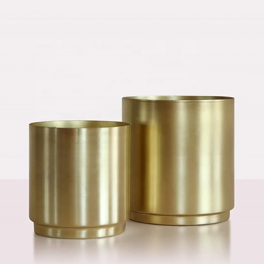 Large Gold Metal Spinning Planter Indoor Flower Pot for House Plants and Other Indoor Plants