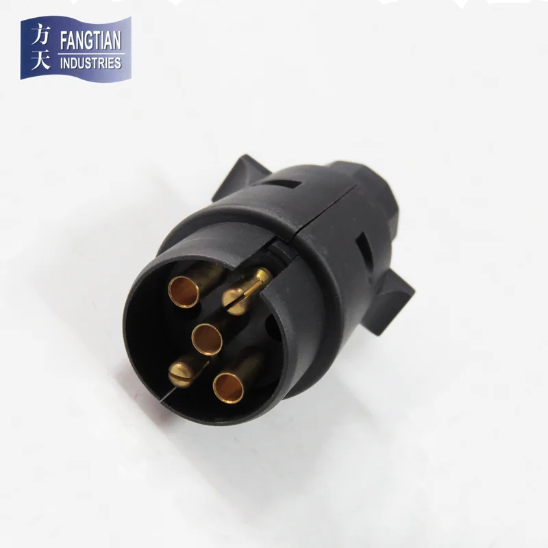European trailer connector 12v n type 5 pole 5 pin trailer plug with nut 7 way trailer connector