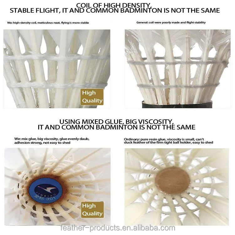 Class A goose feather Best durability Lining badminton racket shuttlecock