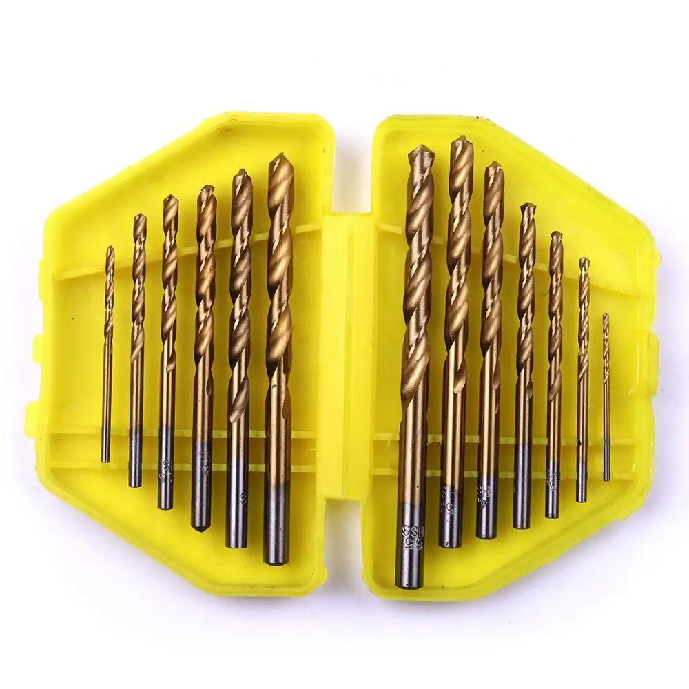 13pcs Metric System Titanium Quick Change plastic box Twist Drill Bits Set