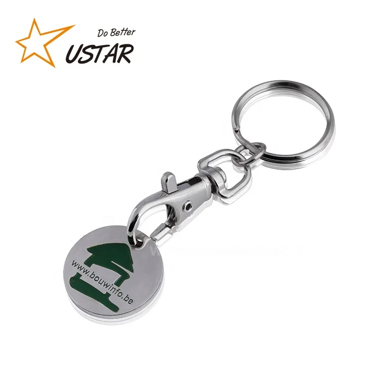 Fast Delivery Cheap Custom Metal Trolley Coin Keychain Euro Coin Shopping Trolley Coin /Gifts For Wedding Guests
