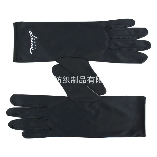 Wholesale Promotional Custom Logo Printed Microfiber Black Jewelry Polishing Dusting Gloves For Rolex Watches Use