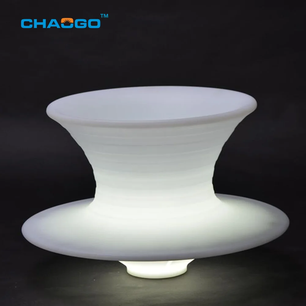 Remote 16 colors changing  plastic outdoor garden party Led gyroscope chair illuminated modern design adult spinning top chair