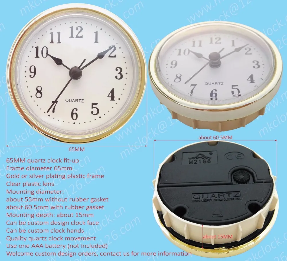 
65mm small clock insert clock fit up low cost clock insert clock unit small quartz clock desk clock insert module 
