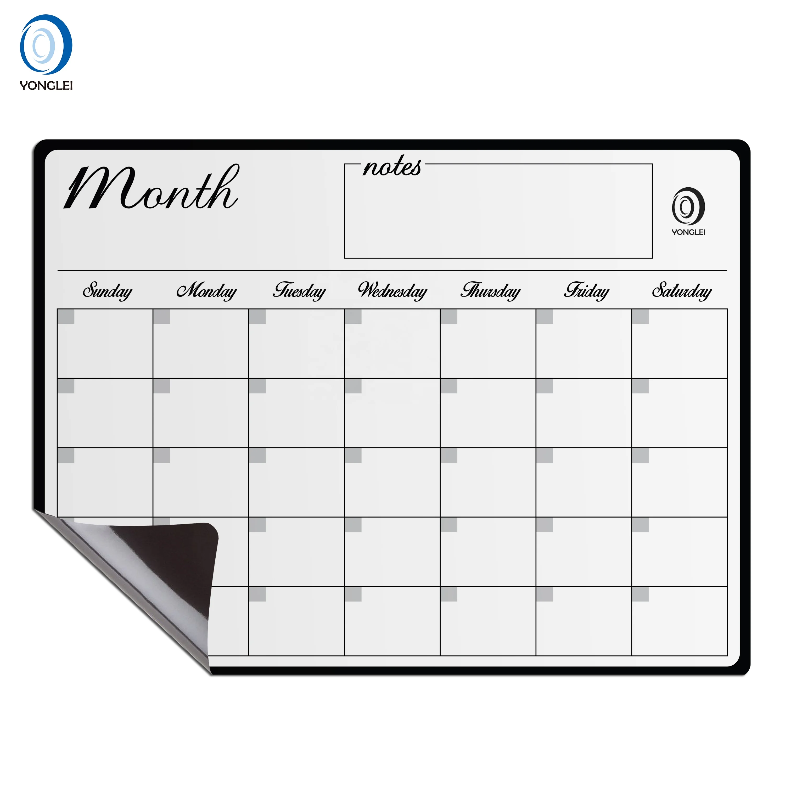 
3.3-5A2 Magnetic dri erase calendar board calender fridge magnet with notepad 