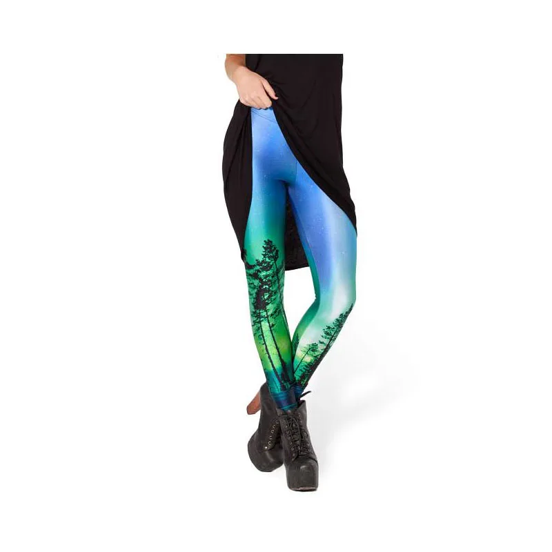 Leggins Sexy slim Leggings  women Leggings with tropical coconut trees gradient female Digital printing leggings