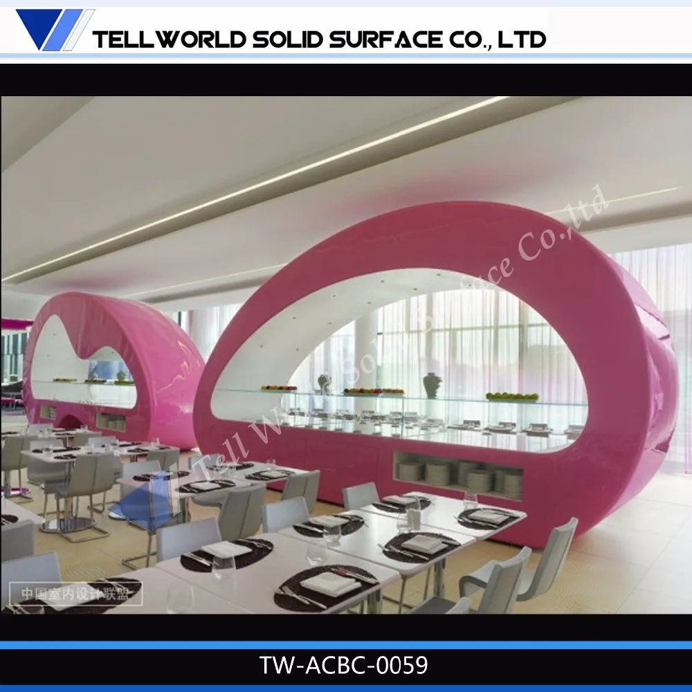 Hair Salon Reception Cashier Desks Quartz Stone Curved Reception Desk