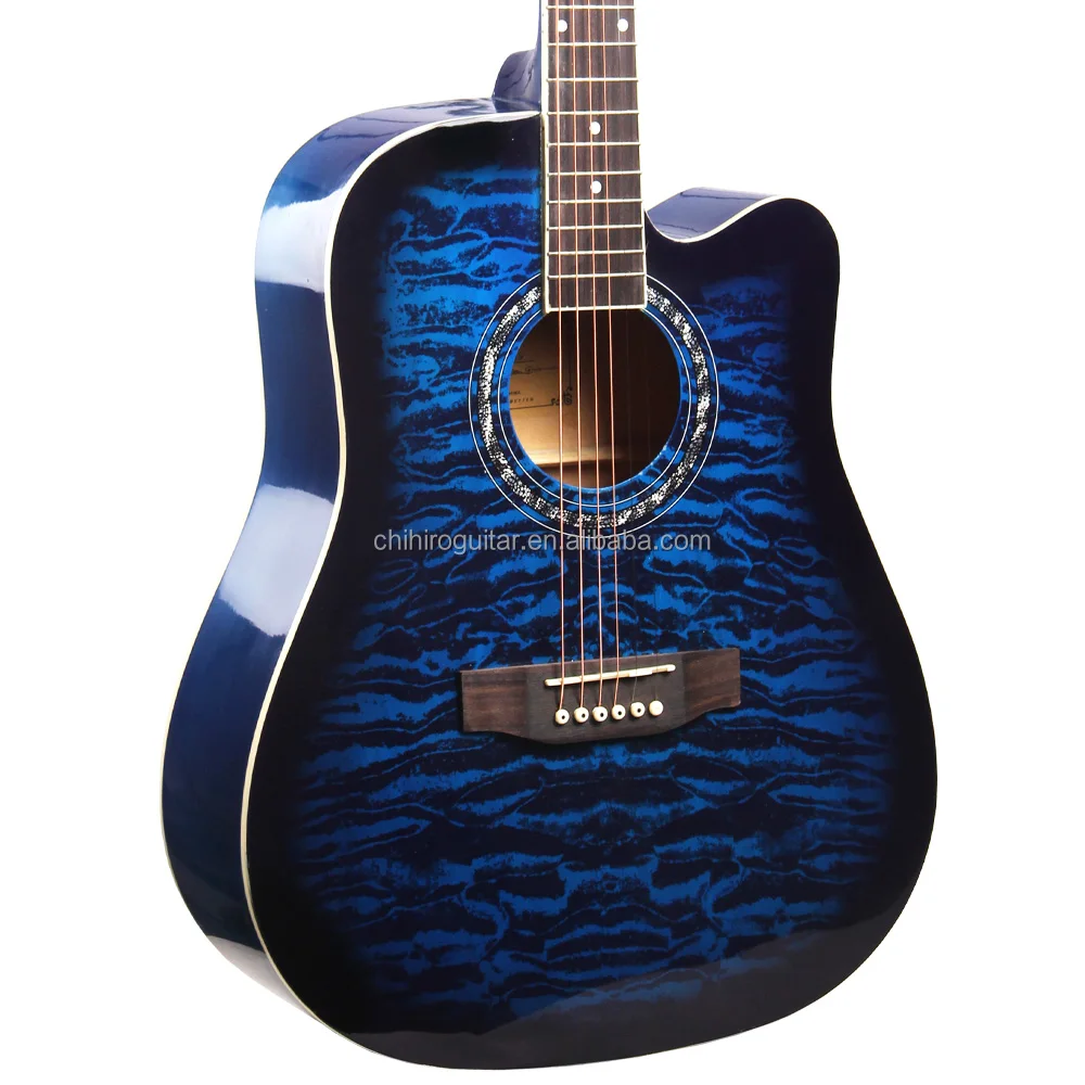 basswood guitar tiger stripes beginner acoustic guitar with EQ TR406