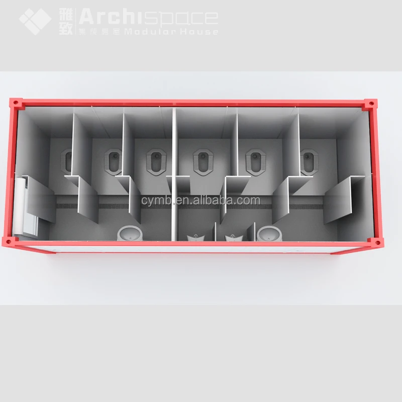 
Low Cost Portable Toilet Container with Toilet Cabin 