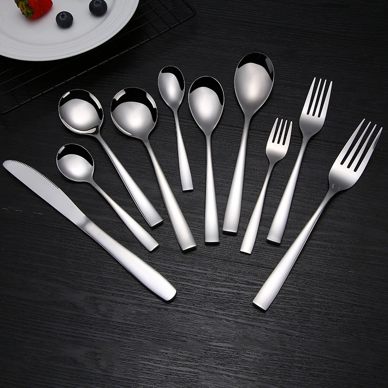 Western Tableware Reusable Stainless Steel Metal German Cutlery Set