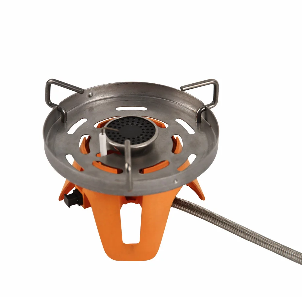 Outdoor Camping Hiking Split Type Gas Stove Burner Set with 1400ml Aluminum Pot, Backpacking Personal Cooking System Compact OEM