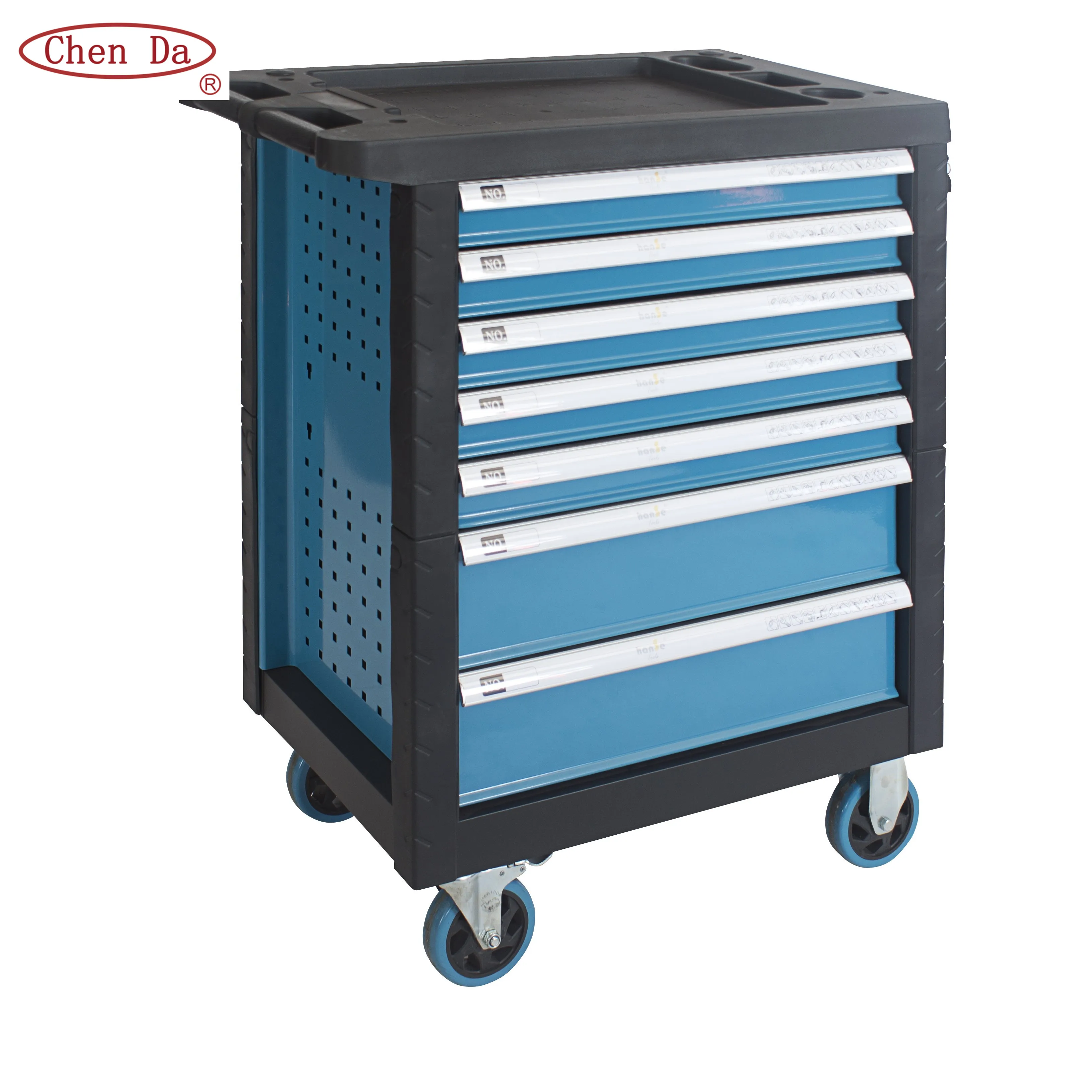 
metal heavy duty tool box tool trolley with 7 drawers, with hand tool set optional 