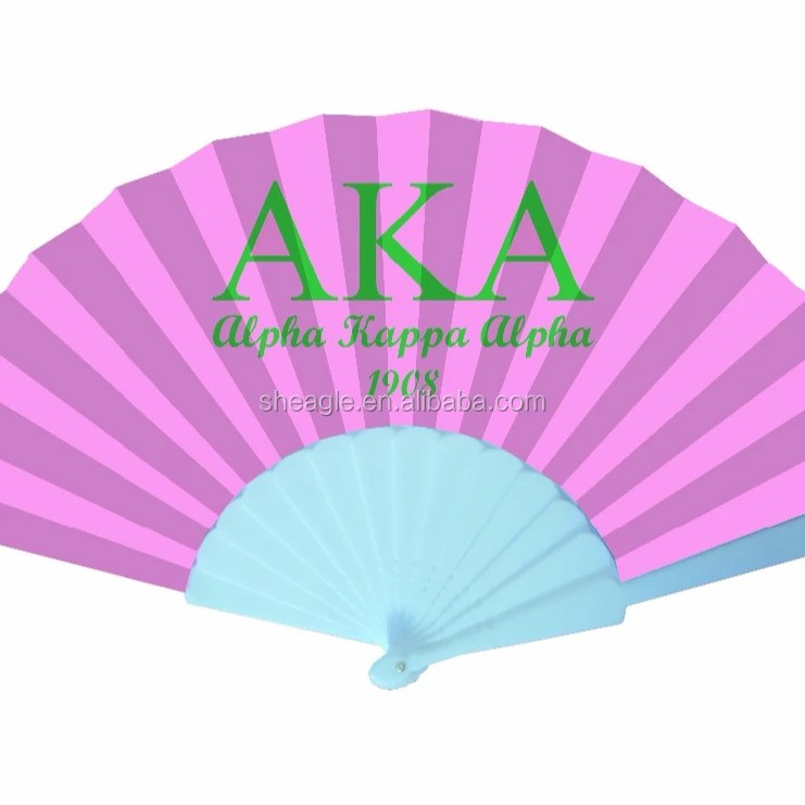 Plastic hand fan with customized sublimated design