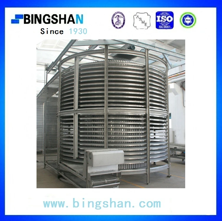 Фрай курица R404 холодильного промышленного новые технологии Mesh-blet двойной sprial быстро морозильник IQF machiner