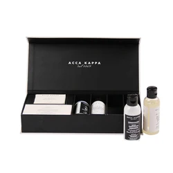 Flip top cosmetic gift set packaging boxes with paper insert