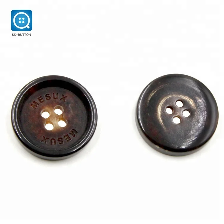 SK 40L 4 Holes Classic Design Real Buffalo Bull Horn Bone Button