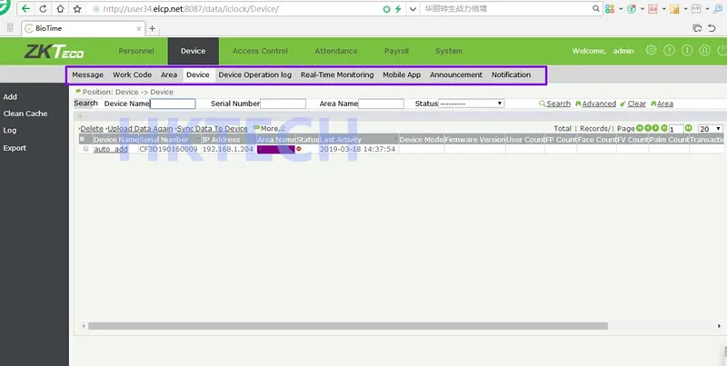 BioTime8.0 BioTime7.0 Attendance software ZKBiosecurity3.0 access control software