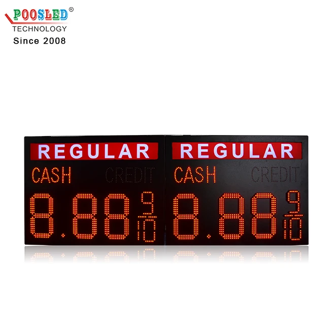 outdoor US Regular Gas Station LED Price Changers sign 7 Segment LED Display Screen Panel for gas station