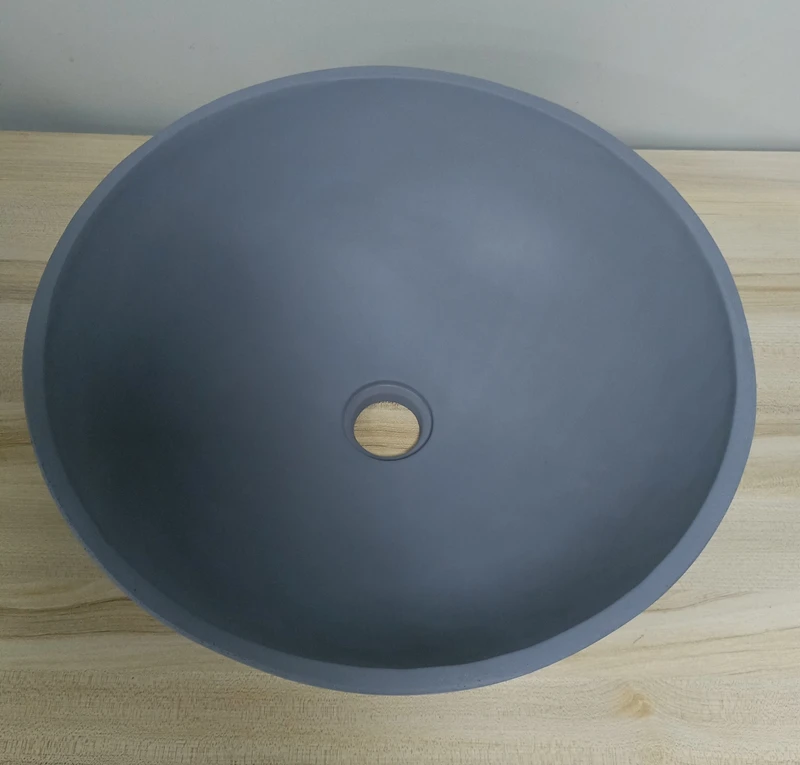 Round Shape Dark Grey Concrete Wash Basin