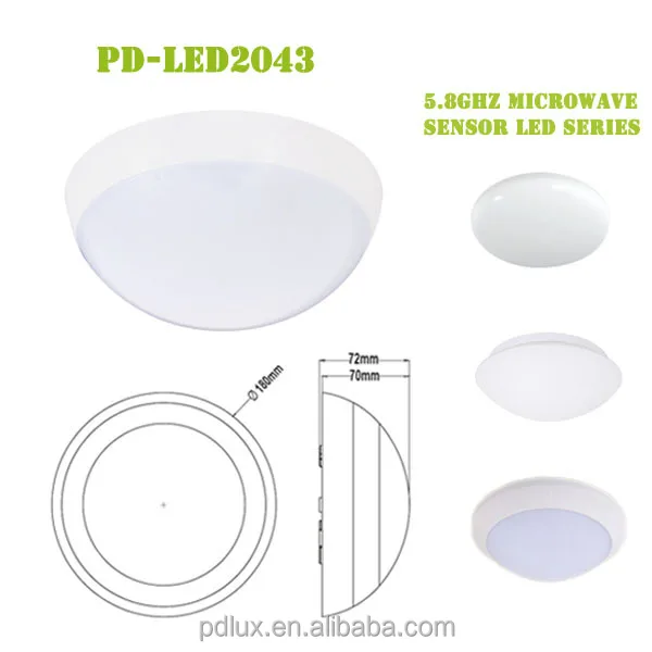 PDLUX PD-LED2043 360 Degree Microwave Motion Modern Space Sensor LED Motion Detector Lights PC Plastic Ocean Star Round 3-year