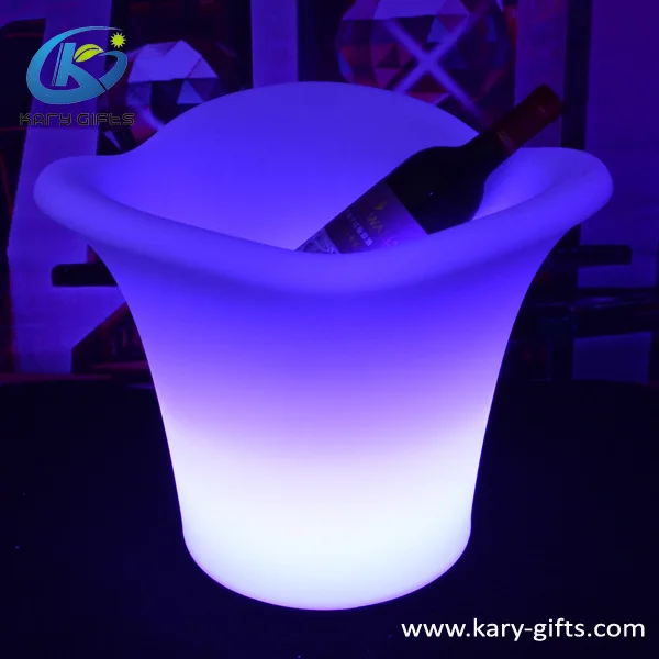 Plastic Illuminated Pots Rechargeable Buckets LED Ice Cooler