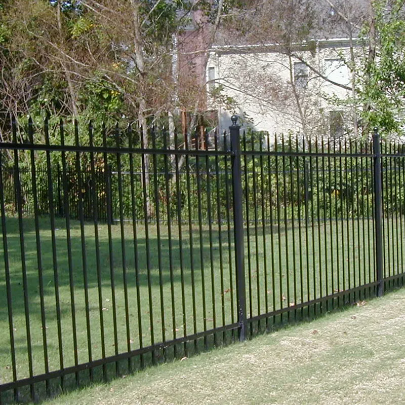 powder coated spear top metal picket fence steel tubular bar railing fencing design