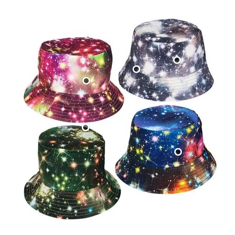 Multicolor Space Solar System Cosmos Outer galaxy bucket hat