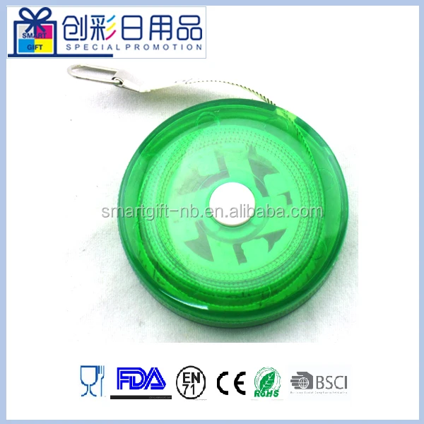 mini round transparent plastic body measure tape with key ring 1.5 meter fiber tape measure