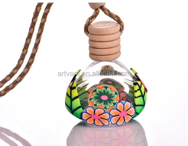 Half Ceramic Design Car Perfume Hanging Car Perfume Empty Glass Bottle for Car Air Freshener