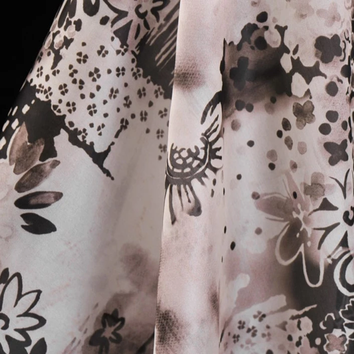 Шелковая ткань с Африканским принтом, шелковая атласная органза 12 мм