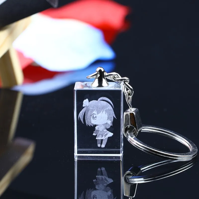 
China supplier online wholesale personalized crystal glass keychains 