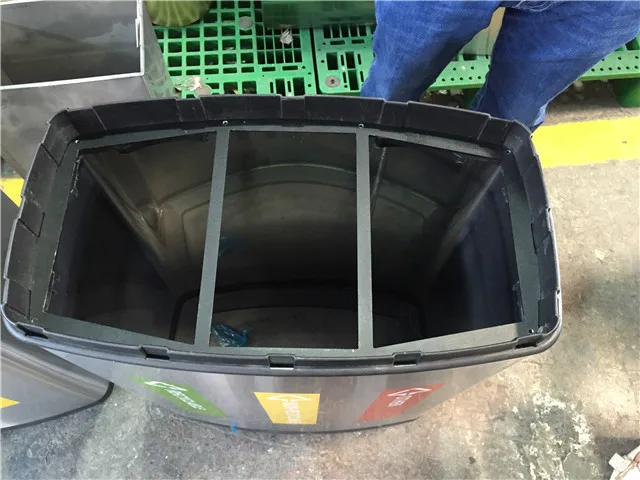 GNF stainless steel recycling bin 3 compartments rubbish bin
