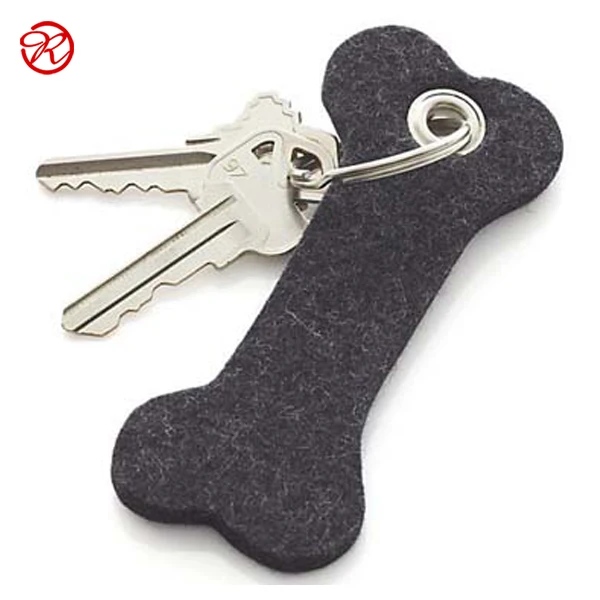 Персонализированный брелок для ключей из шерсти и фетра в виде костей, милый фетровый брелок для рекламного подарка