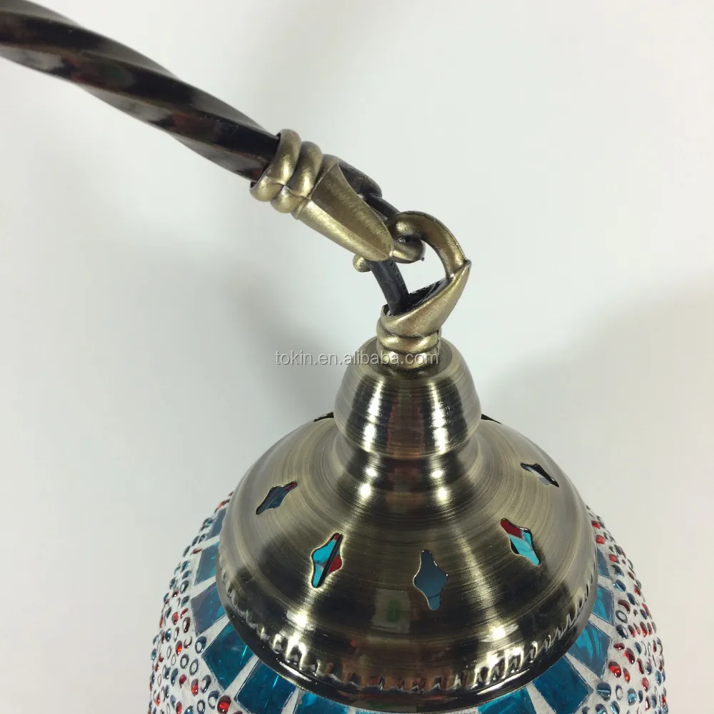 
2018 New Design s home decorative (TS1O01) glass material Handmade Mosaic Art table Turkish Lamp 