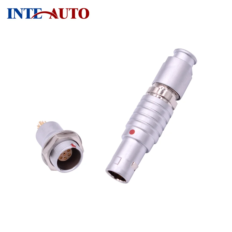 0B circular plug back panel mounting fixed receptacle 2 pole metal push pull circular medical connector female male connectors