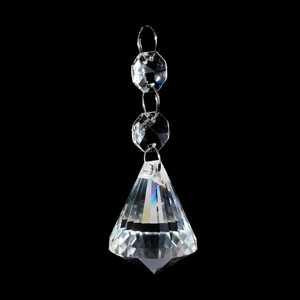 
Factory wholesale crystal octagon bead curtain hanging crystal garland chain suncatcher for wedding party decor 