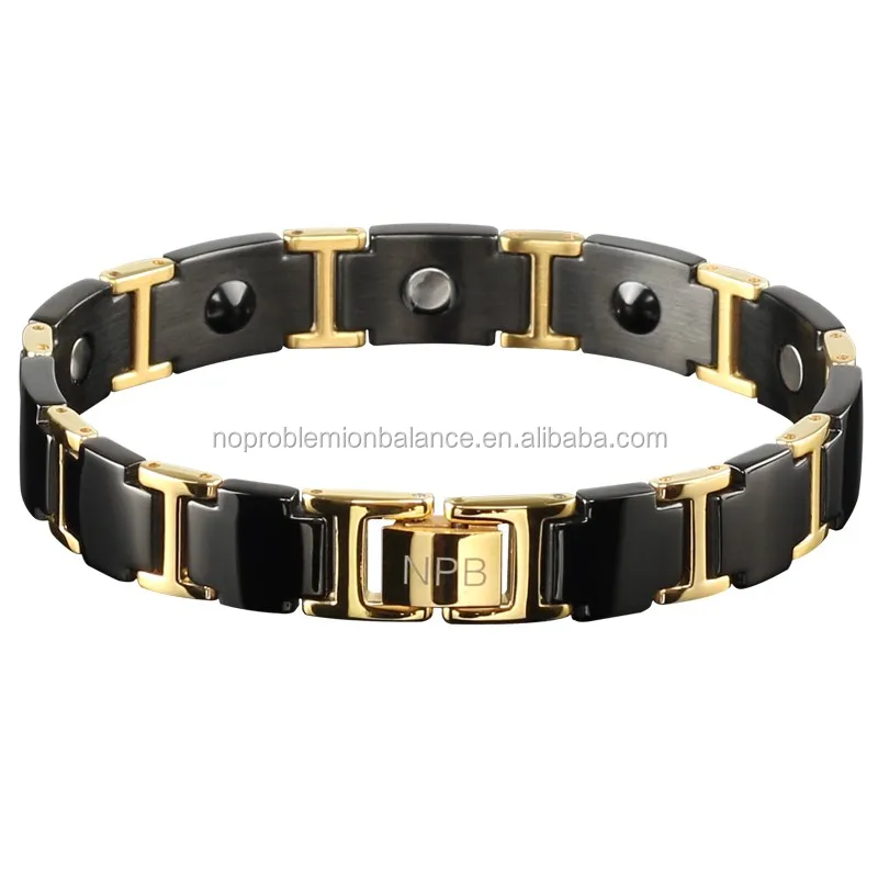 
P099 ions balance energy man charms choker beads tourmaline power germanium stainless steel bracelet 