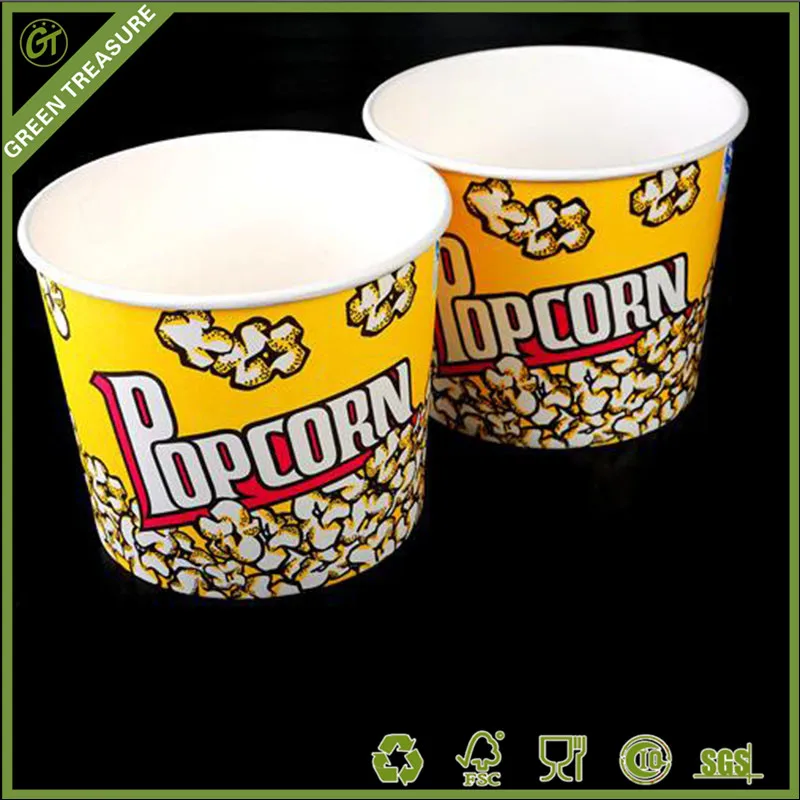 
ROUND CUP STYLE DIE-CUT PAPER FANS SINGLE SIDE PE COATED CUSTOM LOGO AND SIZE PAPER FAN FOR POPCORN AND FRIED CHICKEN BULKET 