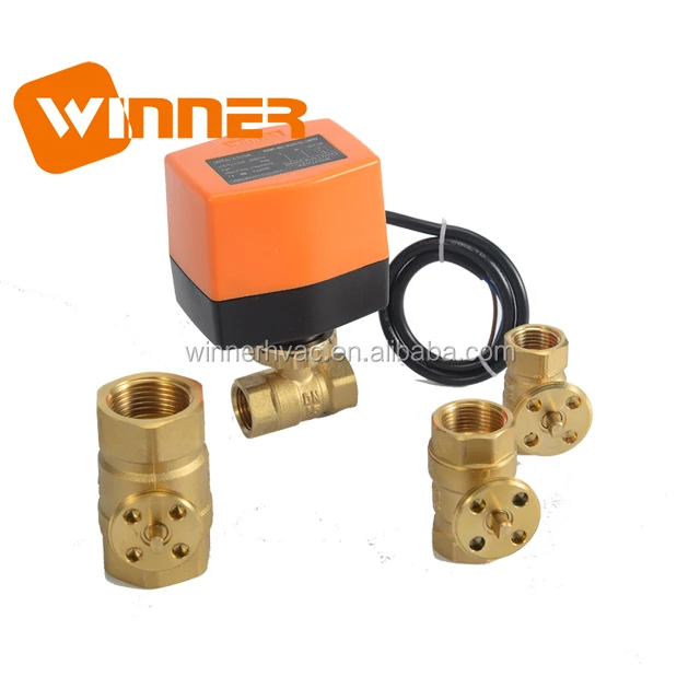 Электрический латунный шаровой кран с регулировкой расхода воды, 24 В, 2 канала, 1/2 дюйма, DN15