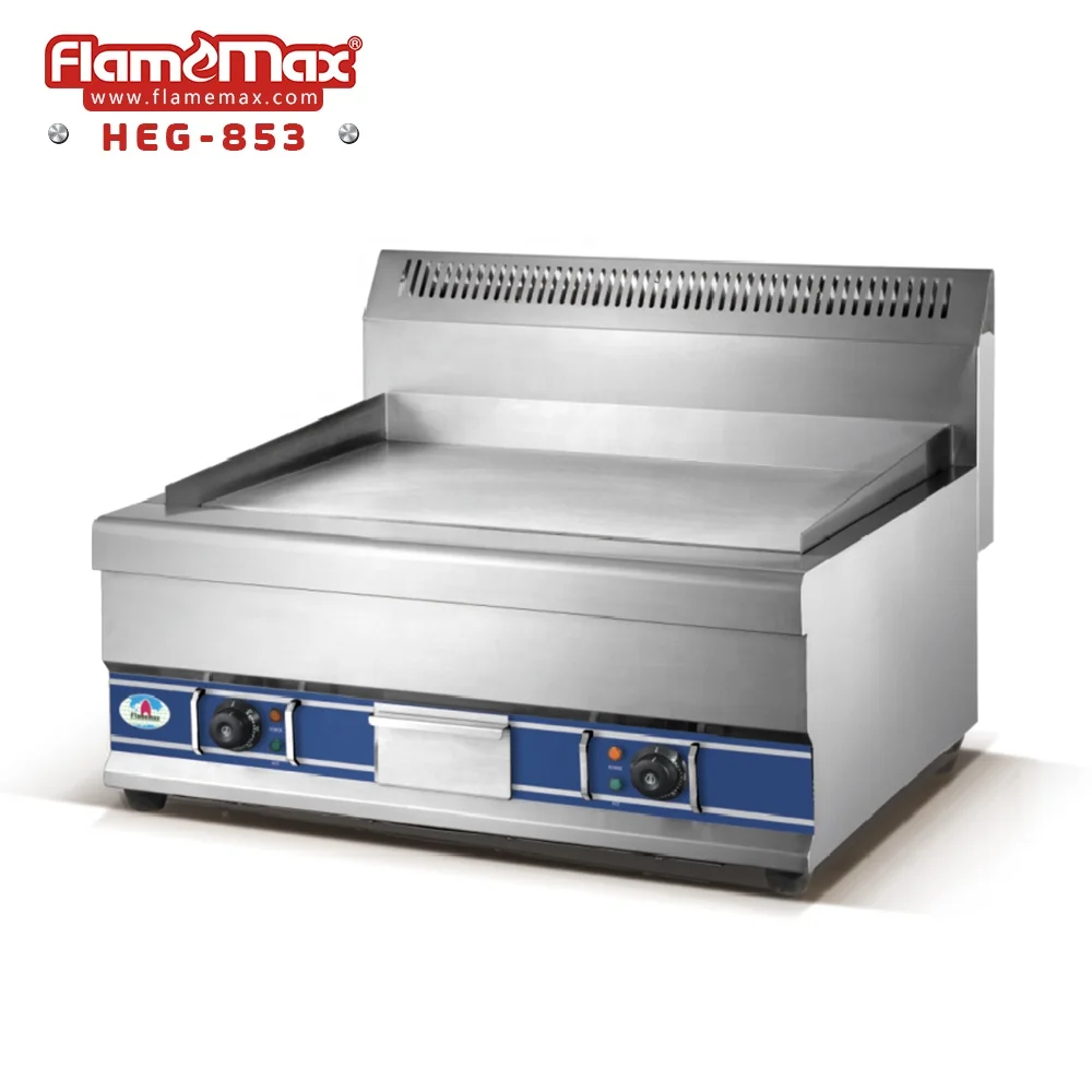 HGG-722 Commercial Stainless Steel Flat Gas Half-Grooved Burger Griddle Grill For Restaurant Equipment