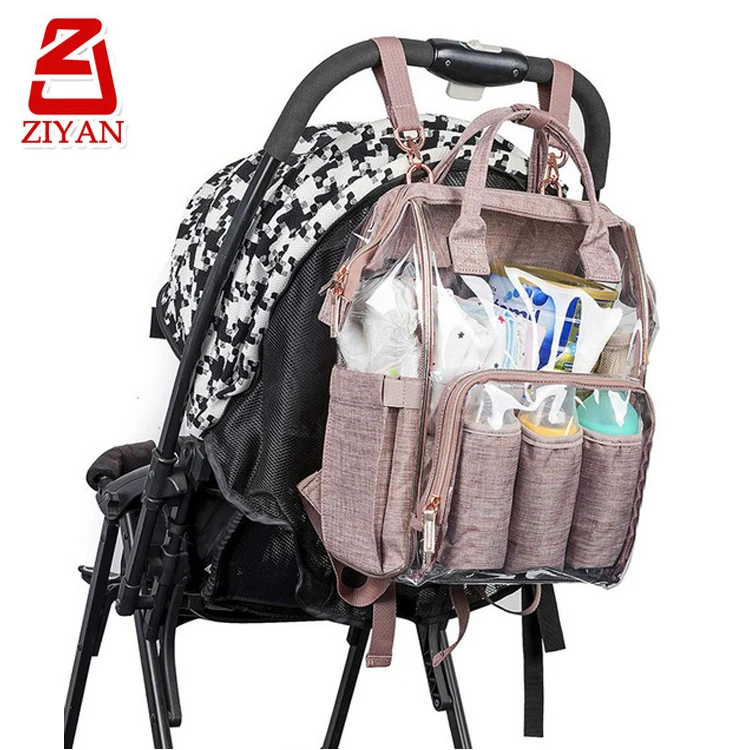 Многофункциональный дорожный рюкзак для детских подгузников мам большой прозрачный из полиэстера с изменяющейся изоляцией