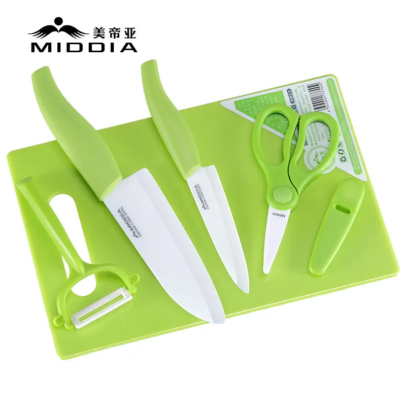 Kitchenware Ceramic Knife Set with Cutting Board Ceramic Scissors Ceramic Knife Set