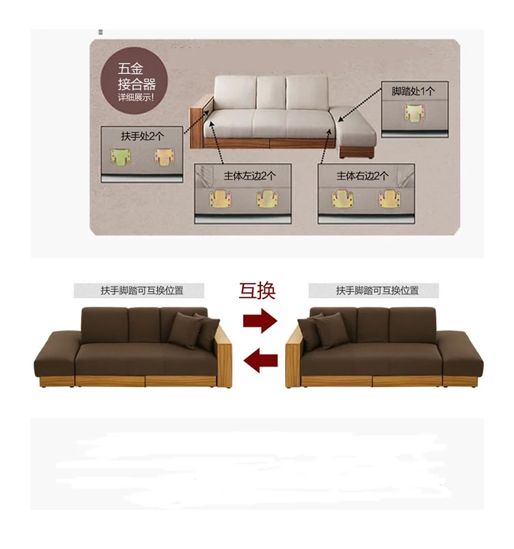 
2019 custom color fabric l shape sofa cum bed 