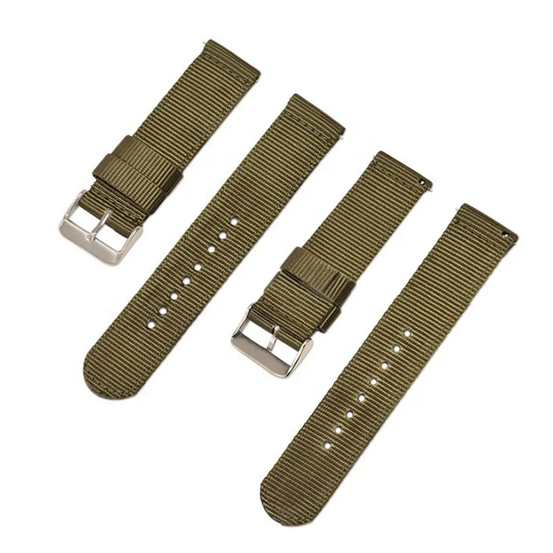 2 Pieces Nylon Watch Strap 18mm 20mm 22mm 24mm Wholesale Watch Parts Solid Color Quick Release Watch Band