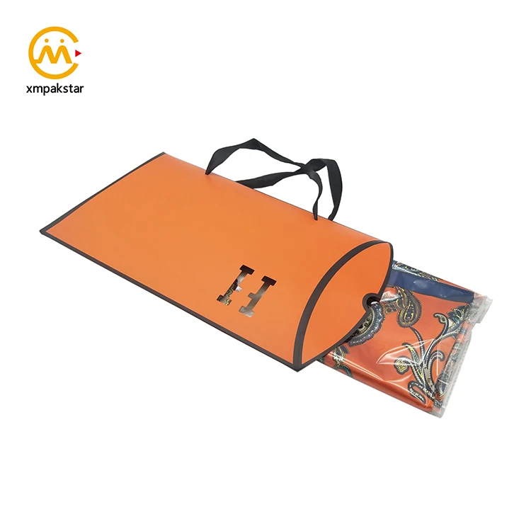 Wholesale cheap custom logo big large paper packaging pillow hair gift boxes for silk scarf
