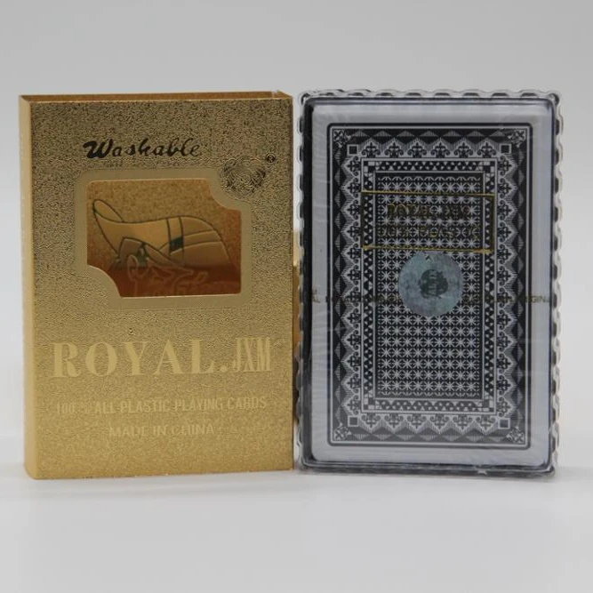 24K Gold Playing Cards Plastic Poker Game Deck Foil Pokers pack Magic Cards Waterproof Card Gift Collection Gambling Board Game