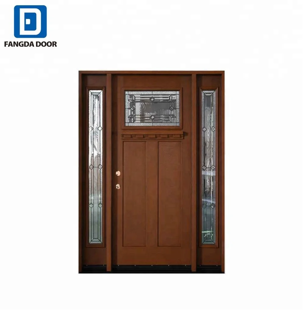 Fangda hot sale big craftsman entrance door with sidelights