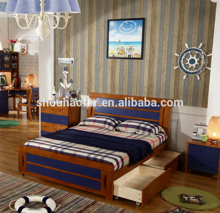 New Design models solid wood bed room furniture