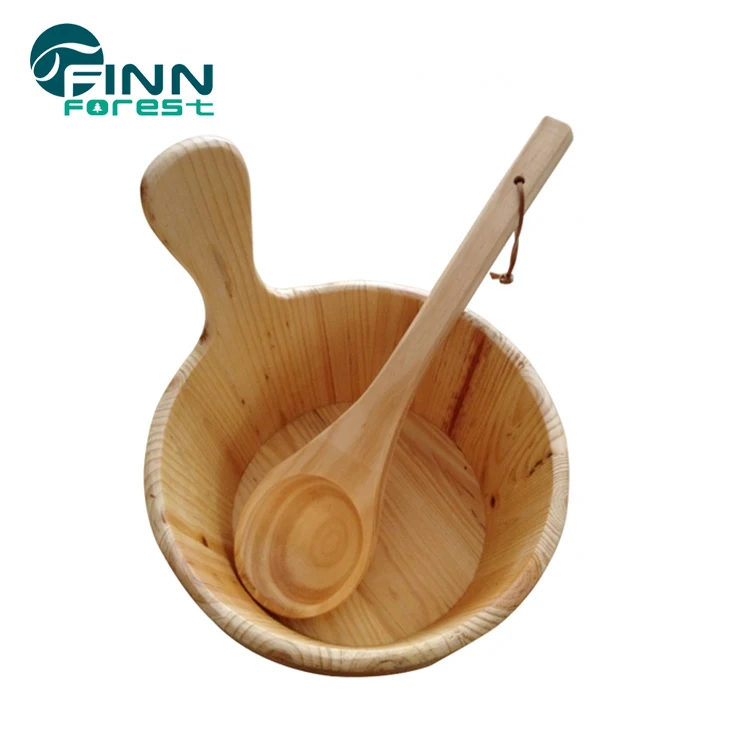 Sauna water bucket, sauna bath bucket and ladle